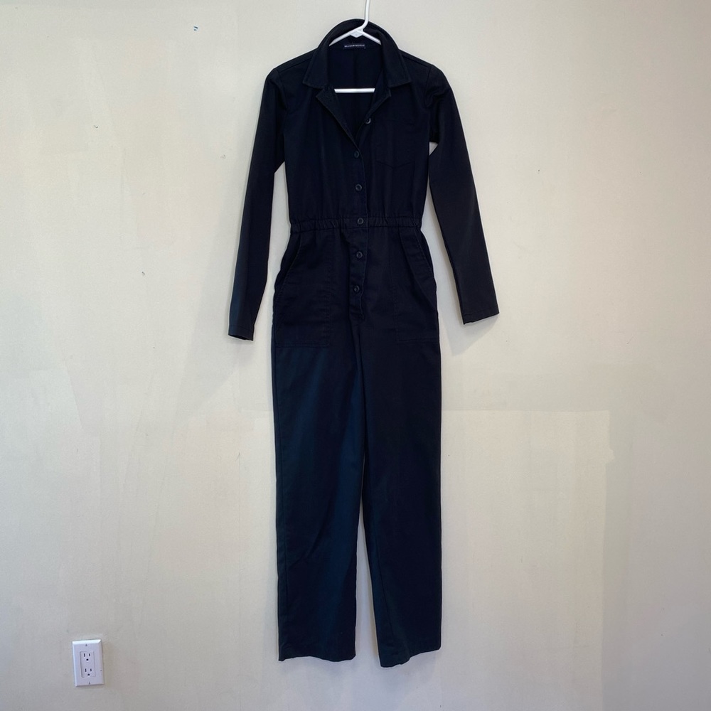 Brandy Melville- Black Button-up Playsuit one size